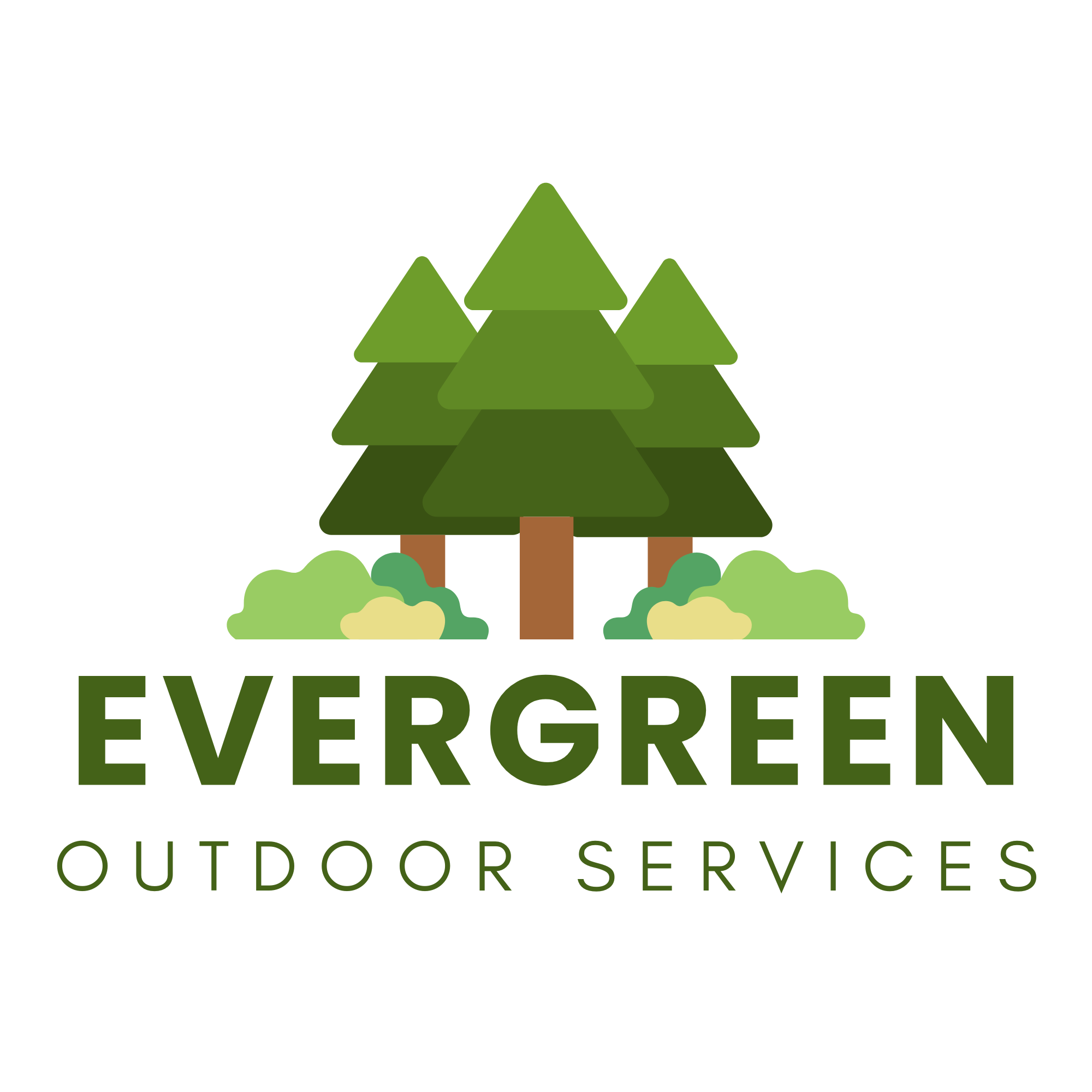 Evergreen Outdoor Services refreshed logo concept with stylized evergreen trees